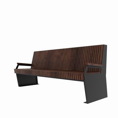 Скамейка уличная со спинкой &laquo;De Loft Urban Garden Pro&raquo; в стиле лофт (2000&times;640&times;840 мм)