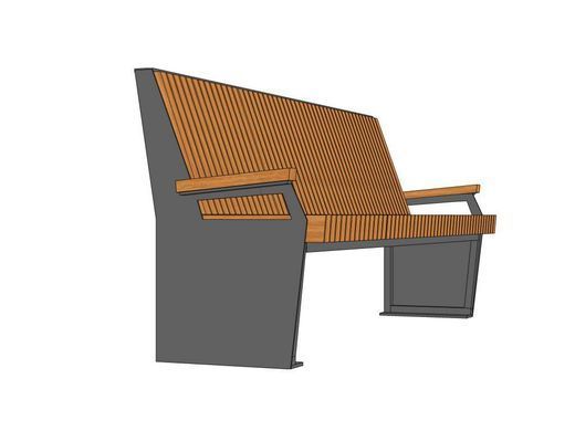 Скамейка уличная со спинкой &laquo;De Loft Urban Garden Pro&raquo; в стиле лофт (2000&times;640&times;840 мм)