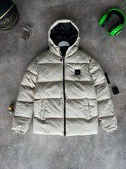 Мужская бежевая зимняя куртка Stone Island шикарного качества