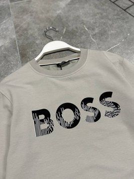 Свитшот Boss серый с лого
