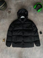 Мужская черная зимняя куртка Stone Island шикарного качества