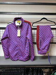 Мужской спортивный костюм Adidas-Gucci фиолетовый
