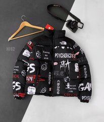 Куртка мужская зимняя The North Face Losing my mind черная с принтом без капюшона