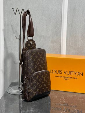 Женская сумка слинг Louis Vuitton коричневая на два отделения