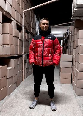 Чоловіча куртка The North Face червона з принтом