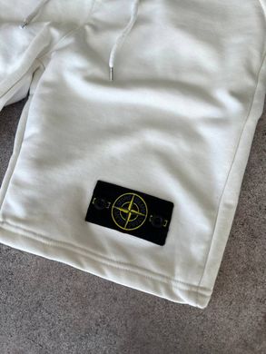 Мужские шорты белые Stone Island