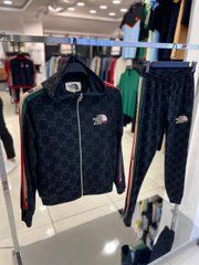 Мужской спортивный костюм The North Face Gucci черный с капюшоном