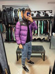 Куртка зимняя мужская TNF сиреневого цвета без капюшона