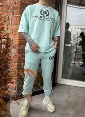 Костюм футболка та штани блакитний Balenciaga
