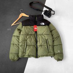 Куртка мужская зимняя The North Face зелено-черная без капюшона