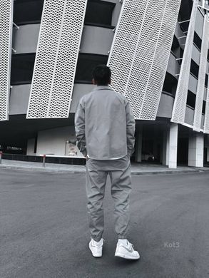 Oversize костюм чоловічий котон-джинс сірий