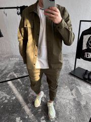 Oversize костюм чоловічий котон-джинс хакі