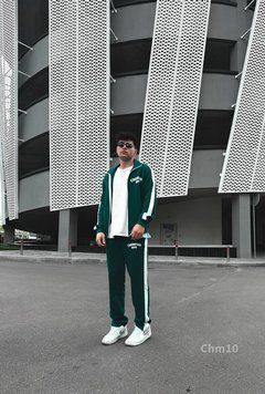 Спортивний костюм на блискавці зелений