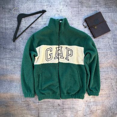 Мужская толстовка Gap Плюшевая на замке цвет зеленая