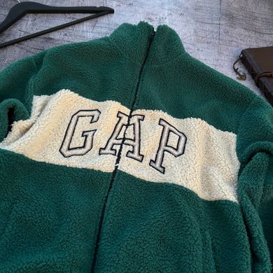 Толстовка чоловіча Gap Плюшева на замку колір зелена