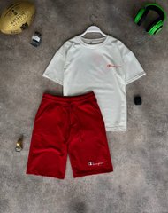 Комплект (Футболка + шорти) , білий з червоним  Champion
