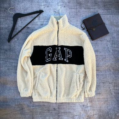 Мужская толстовка Gap Плюшевая на замке цвет белая