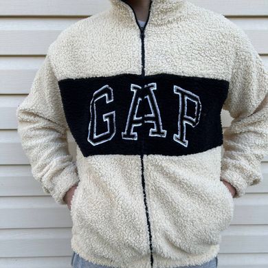 Мужская толстовка Gap Плюшевая на замке цвет белая