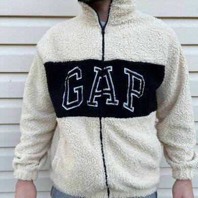 Мужская толстовка Gap Плюшевая на замке цвет белая