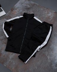 Спортивный комплект кофта на замок+штаны,черный бежевый