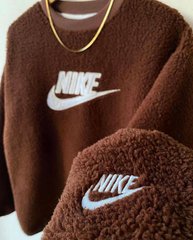 Кофта чоловіча коричнева Nike плюшева