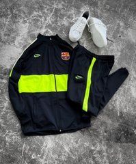 Спортивний легкий костюм чоловічий Nike (чорний із салатовим)