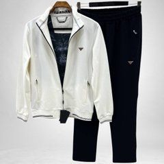 Спортивный костюм PRADA белый с черным мужской