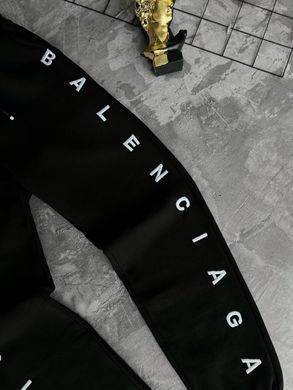 Спортивные брюки BALENCIAGA черные на флисе с лого