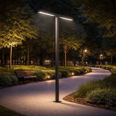 Уличный светильник Т-образный фонарный столб&nbsp;De Loft Twin Light 4000