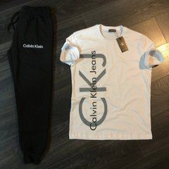 Комплект штани+ футболка Calvin Klein чорний+білий