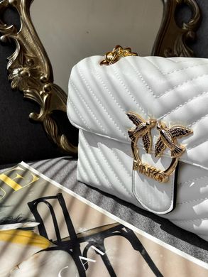 Женская сумка Pinko Lady Love Bag Puff v Quilt White Gold