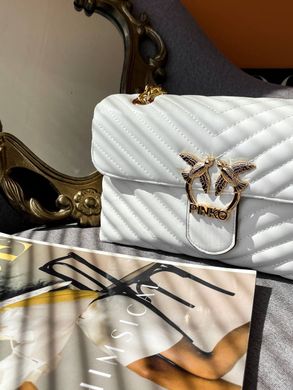 Женская сумка Pinko Lady Love Bag Puff v Quilt White Gold