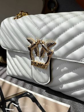 Жіноча сумка Pinko Lady Love Bag Puff v Quilt White Gold