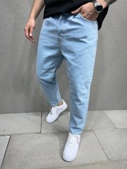 Чоловічі джинси МОМ в блакитному кольорі