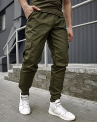 Базовые мужские стильные котоновые штаны-карго от Intruder в цвете хаки