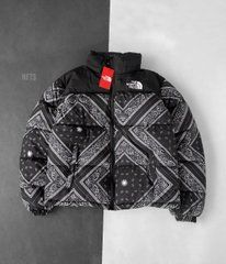 Куртка мужская зимняя черная с узором The North Face