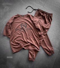 Костюм футболка+штаны Balenciaga коричневый