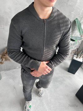 Светр чоловічий сірий на замку