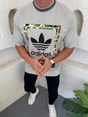 Топова футболка шикарної якості Adidas світло-сірий
