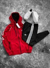 Спортивний костюм чоловічий Adidas (чорний, червоний)