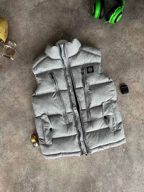 Жилетка Stone Island мужская серая высокое качество 1:1 с оригиналом