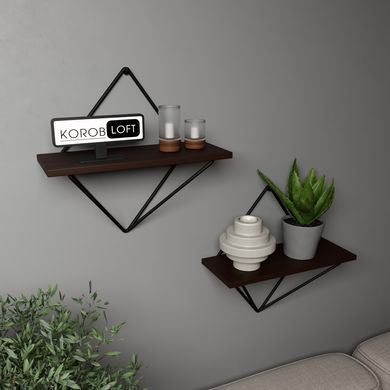 Настінна полиця подвійна з ЛДСП Korob Loft ( венге )