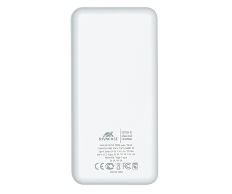 Портативное зарядное устройство Power bank White F1 20000 mah