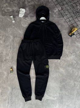 Чоловічий спортивний костюм Stone Island чорного кольору