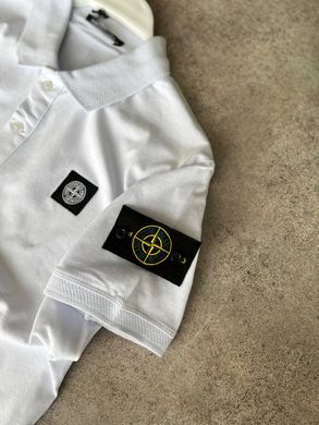 Футболка поло мужская Stone Island (белая)