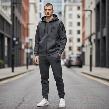 Чоловічий спортивний костюм Adidas сірого кольору