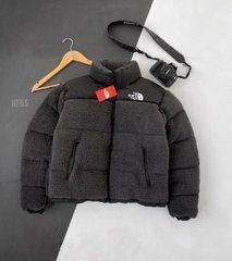 Мужская зимняя куртка The North Face темно-серая без капюшона