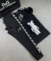 Комплект брюки+футболка Dolce Gabbana черный с белым