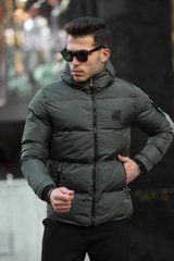 Куртка мужская зимняя темно-серая Stone Island с капюшоном